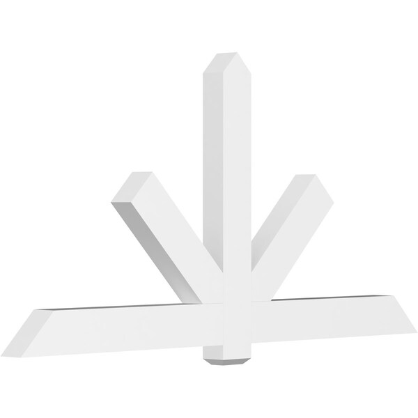 Ekena Millwork Kennewick Architectural Grade PVC Gable Bracket, 84"W x 42"H x 4"D x 6"F, 12/12 Pitch GBP084X42X0406KEN00 - main